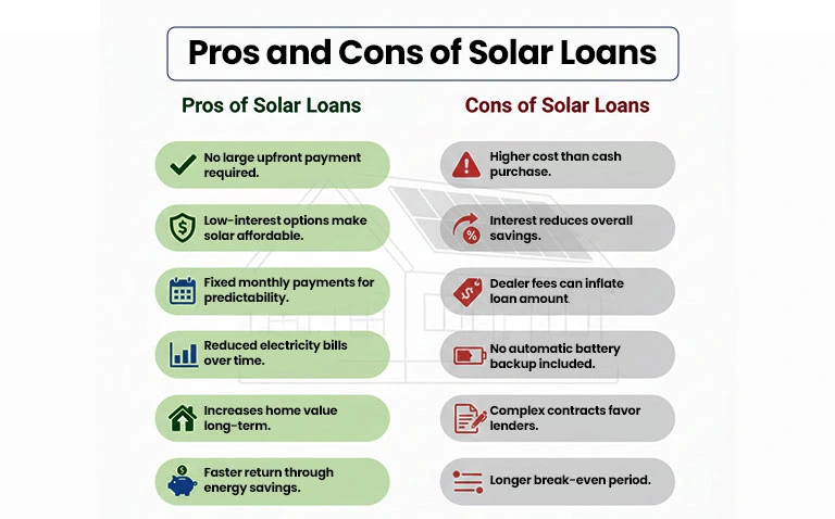 pros and cons of solar loans
