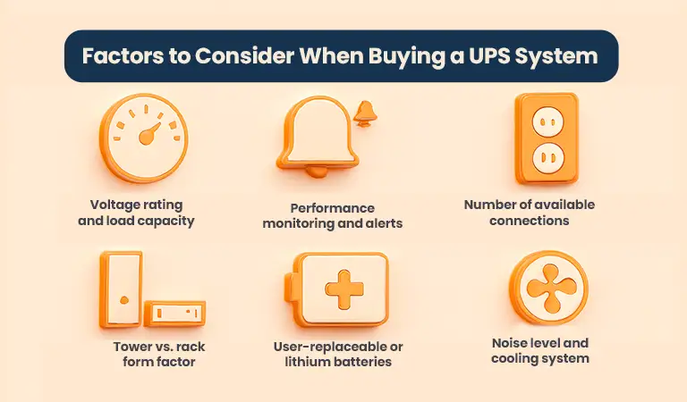 factors to consider while buying a UPS system